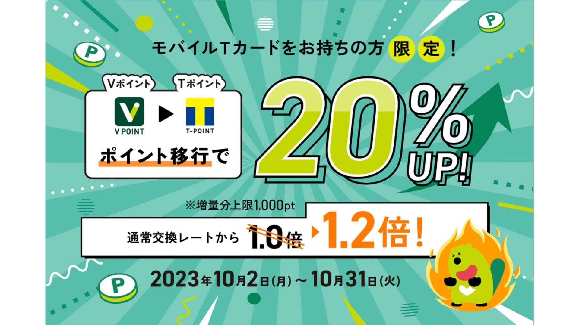「10月31日(火)まで「ポイント交換20%増量キャンペーン」」の画像