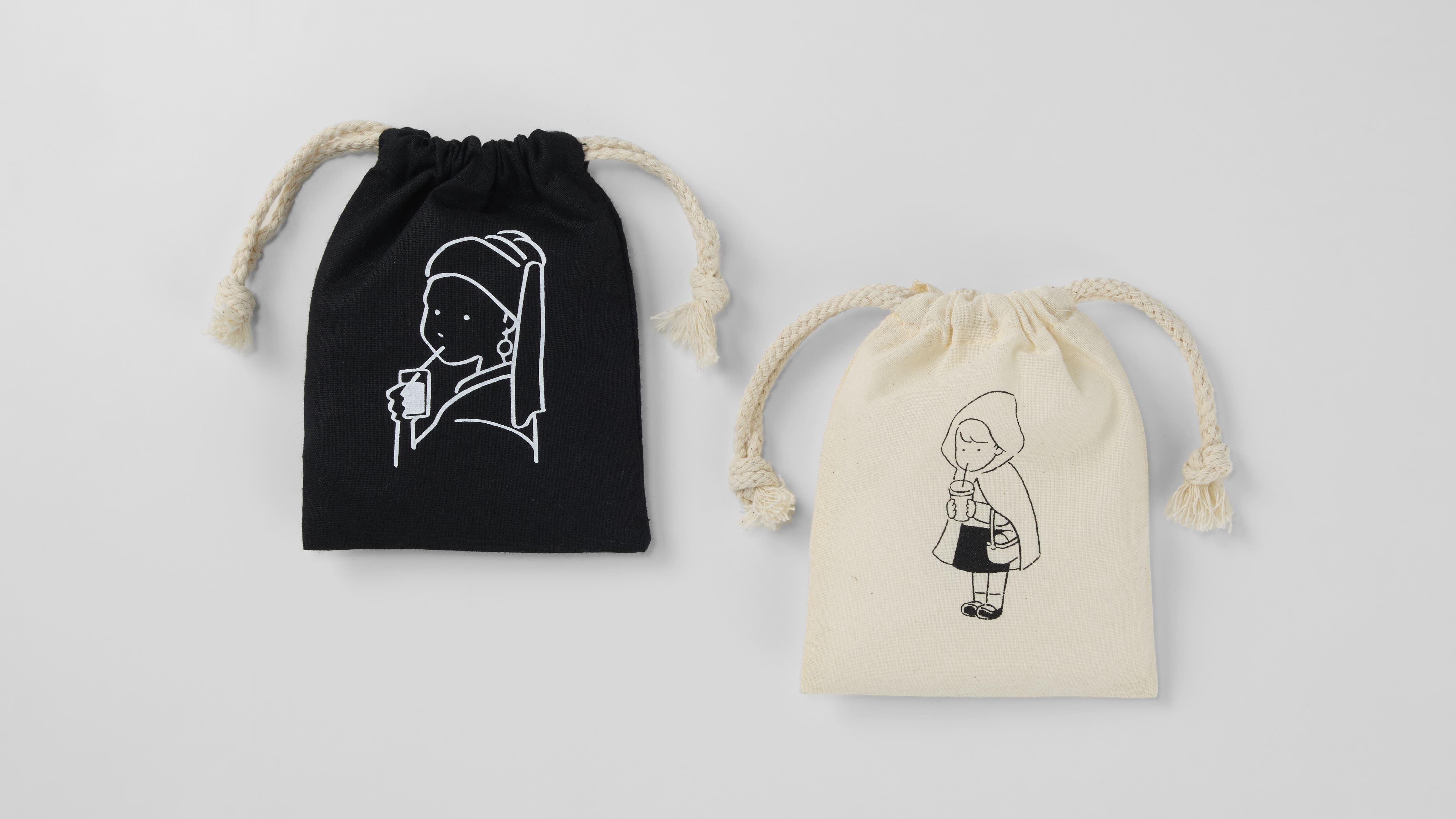 コーヒーをテーマにした人気イラストレーター『COFFEE BOY』TSUTAYAオリジナルコラボグッズ第3弾巾着の画像です