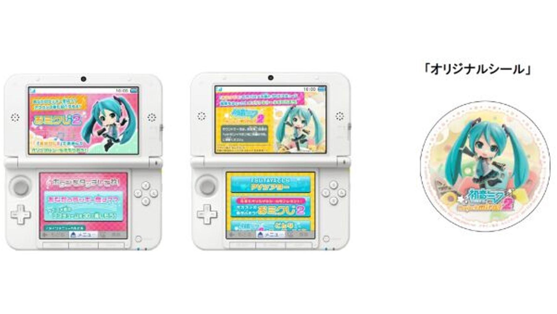 TSUTAYA 正在举办“初音未来 Project mirai 2”发售纪念 DS 游戏活动。这是一张介绍“御神签 2”发售的说明图，该小游戏可以预测玩家的运气。