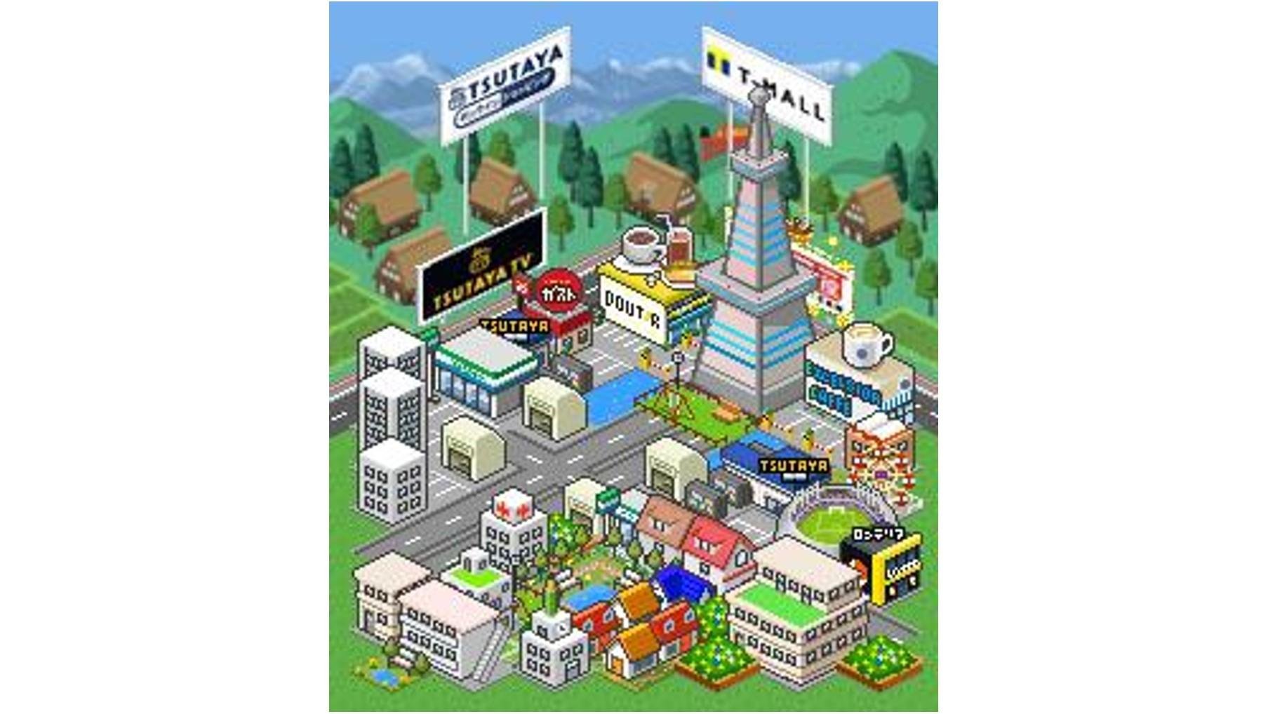 这是 T卡 联动城镇建设游戏“T World”与全家便利店合作项目“去全家便利店买 Famichiki！”的说明图。