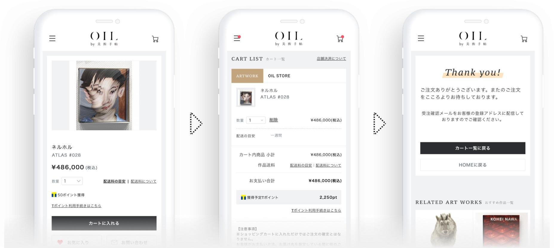 日本を代表する現代美術の雑誌『美術手帖』が、 アートに特化したオンラインマーケットプレイス 「OIL by美術手帖」をオープンの説明画像です