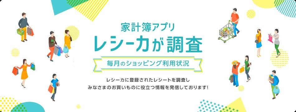 「【家計簿アプリ「レシーカ」による全国5万人の消費行動分析】 「レシーカが調査！毎月のショッピング利用状況」」のメイン画像です