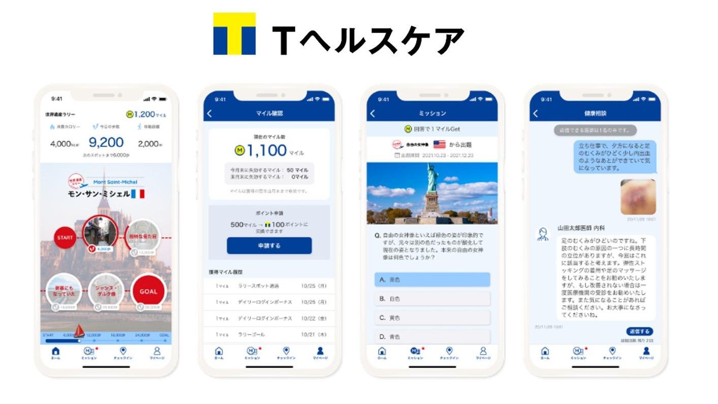Tヘルスケアの画面の画像です。