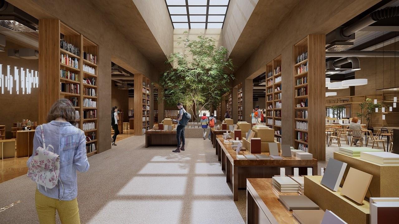 戸田建設がTSUTAYAとFC加盟の合意契約を締結。「TSUTAYA BOOKSTORE 常総インターチェンジ（仮称）」2023年春オープンの説明画像です