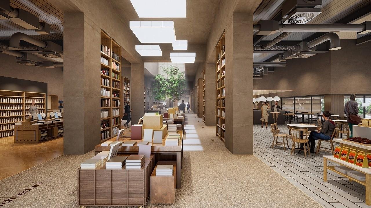 戸田建設がTSUTAYAとFC加盟の合意契約を締結。「TSUTAYA BOOKSTORE 常総インターチェンジ（仮称）」2023年春オープンの説明画像です