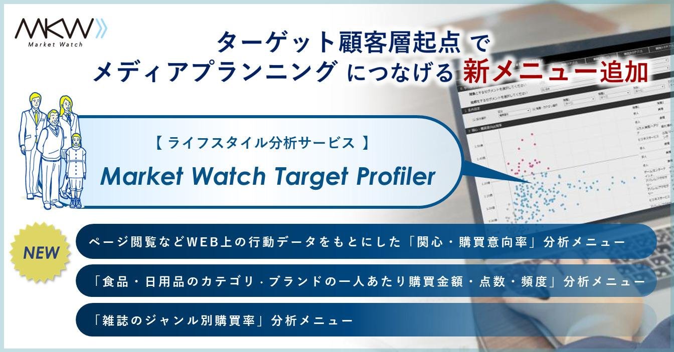ライフスタイル分析サービス「Market Watch Target Profiler」、 ターゲット顧客層起点のメディアプランニングにつながるメニューを追加の説明画像です