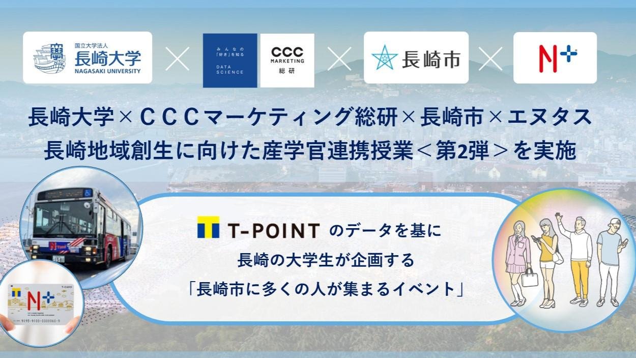 長崎大学×CCCマーケティング総研×長崎市×エヌタス 長崎地域創生に向けた産学官連携授業<第2弾>を実施の説明画像です