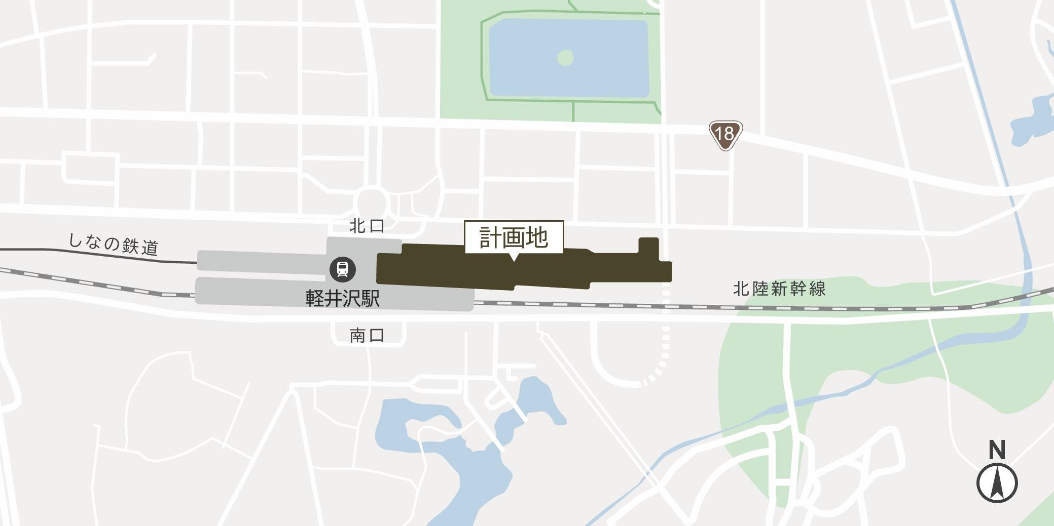 「軽井沢駅北口に駅直結の新たな商業施設 2026年春 開業予定」の説明画像です