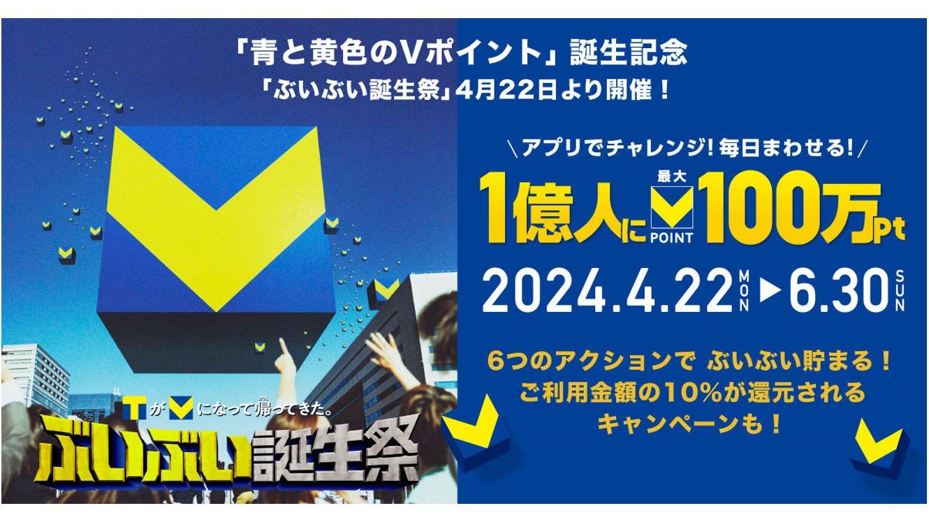 「青と黄色のVポイント」誕生記念「ぶいぶい誕生祭」についての説明画像です
