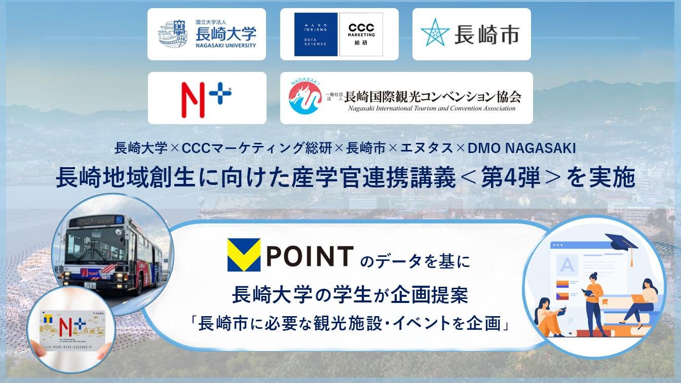 「長崎大学×CCCマーケティング総研×長崎市×エヌタス×DMO NAGASAKI 長崎地域創生に向けた産学官連携講義＜第4弾＞を実施」のメイン画像です