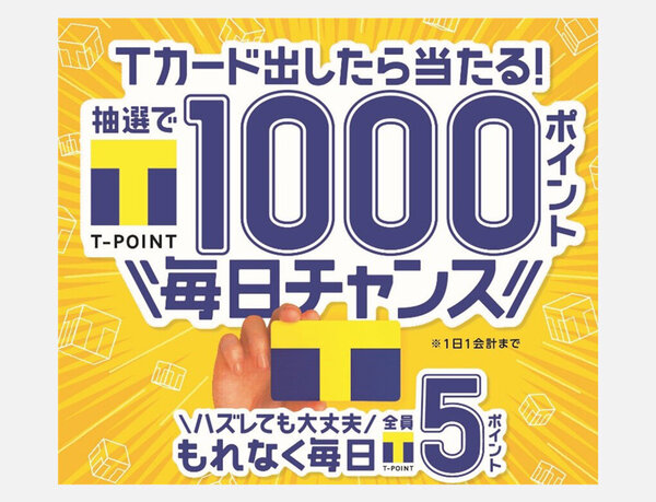 【初！九州・沖縄エリア限定キャンペーン】 「Tカード出したら当たる1000ポイントキャンペーン」開催