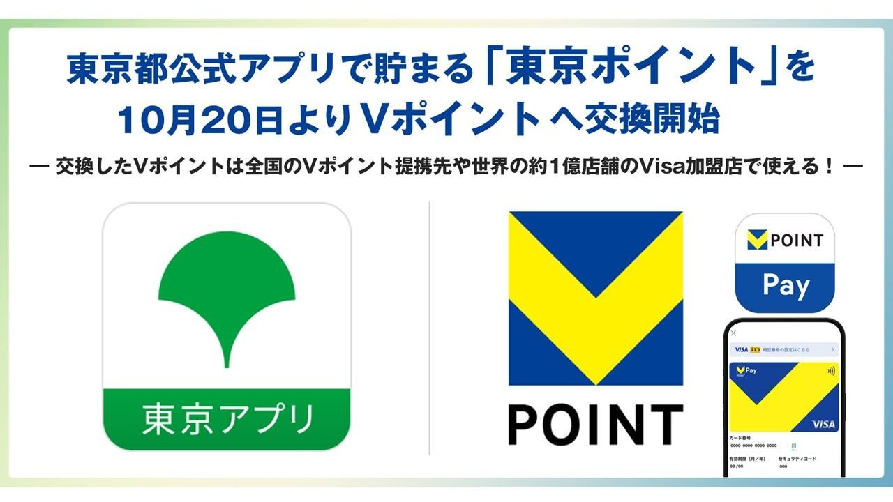 東京都公式アプリで貯まる「東京ポイント」を10月20日よりVポイントへ交換開始